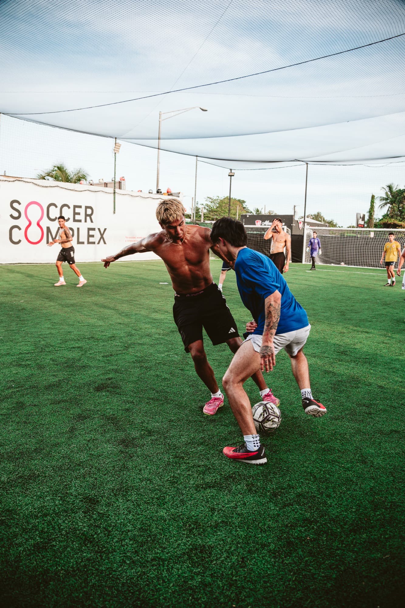 A player attacking on the break